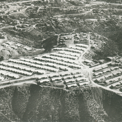 Vista aérea de las dos etapas de la Villa América